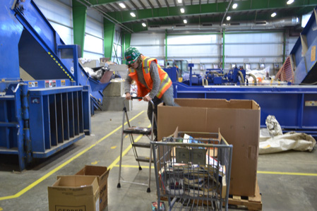  Alys getting into the box of books